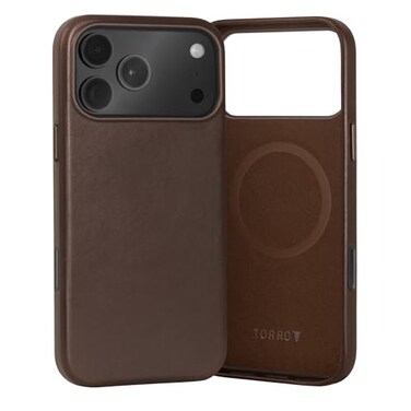 TORRO Premium Leather Case Compatible with iPhone 17 Pro 63 2025 Genuine Leather MagSafe Compatible Ultra Slim Bumper Case Dark Brown