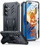 FNTCASE for Samsung Galaxy S25FE Case with Builtin Screen Protector Kickstand MilitaryGrade Drop Protection Heavy Duty Protective Full Body Shockproof Rugged Sturdy TPU Phone Cover Black
