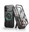 Dexnor for iPhone 17 Case with Slide Camera Cover Adjustable Kickstand Builtin Screen Protector Compatible with MagSafe Rugged Bumper Cases HeavyDuty Magnetic Protective Cover 63 Inch Black