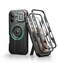 Dexnor for iPhone 17 Case with Slide Camera Cover Adjustable Kickstand Builtin Screen Protector Compatible with MagSafe Rugged Bumper Cases HeavyDuty Magnetic Protective Cover 63 Inch Black