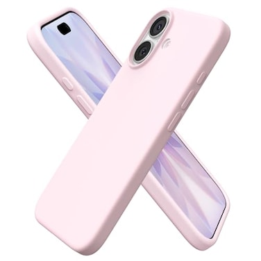 ORNARTO Compatible with iPhone 17 Case 63 Slim Liquid Silicone 3 Layers Full Covered Soft Gel Rubber Phone Case Protective Cover 63 Inch Chalk Pink