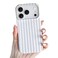 Yeddabox for iPhone 17 Pro Case Cute Striped Phone Case Soft TPU Slim Shockproof Phone Cover for Women Girls Blue and White