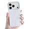 Yeddabox for iPhone 17 Pro Case Cute Striped Phone Case Soft TPU Slim Shockproof Phone Cover for Women Girls Blue and White