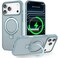 CHAOFEnG Magnetic Compatible with iPhone 17 Pro Case with Stand Military Grade Drop TestedCompatible with Magnet Ring Translucent Slim Hard Back Soft Edge Teal Green