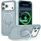 CHAOFEnG Magnetic Compatible with iPhone 17 Pro Case with Stand Military Grade Drop TestedCompatible with Magnet Ring Translucent Slim Hard Back Soft Edge Teal Green