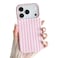 Yeddabox for iPhone 17 Pro Case Cute Striped Phone Case Soft TPU Slim Shockproof Phone Cover for Women Girls Pink