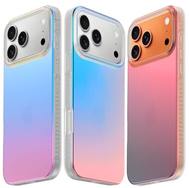 LONLI Hue for iPhone 17 Pro Case Dynamic PrismGlow Holographic Iridescent Phone Cover Slim ShockAbsorbing Protection Cute Aesthetic Case for Women Girls