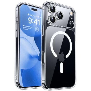 CANSHN Magnetic Compatible with iPhone 17 Pro Case Clear Upgraded Full Camera Protection Compatible with Magsafe NonYellowing Protective Shockproof Bumper Phone Cover 63 Inch Clear