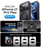 ohbox iPhone 17 Pro Max Case with Stand Strong Magnetic i Phone 17 Pro Max Case Compatible with MagSafe Drop Protection 17 Pro Max Cover Slim Translucent Matte Phone Case for iPhone 17 Pro Max