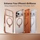 CASEKOO Rose Gold Glossy Designed for iPhone 17 Pro Case with 360 Spin Magnetic Stand Fit for MagSafe17FT Military Protection Slim Polished Frame Titanium Alloy Sturdy Stand 63 Rose Gold