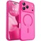 CANSHN Magnetic Compatible with iPhone 17 Pro Max Case Upgraded Full Camera Protection Compatible with Magsafe Translucent Matte Shockproof Protective Phone Cover 69 Inch Hot Pink