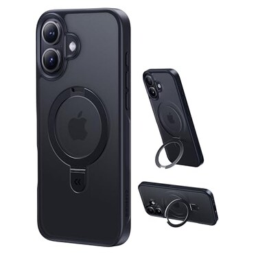 CASEKOO UltraMagnetic Stand for iPhone 17 Case Military Drop Protection Compatible with MagSafe Shockproof Translucent Slim Matte for iPhone 17 Phone Case with Ring Holder 63 Inch Black