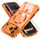 Misea Magnetic for iPhone 17 Pro Max Case Compatible with MagSafe Never Yellowing Military Grade Drop Protection Full Camera Lens Protector Plating Soft Clear Phone Case for Women Cosmic Orange