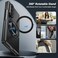 XIMAND for Samsung Galaxy Z Fold 7 Case with Magnetic Ring Holder 360 Rotating Bracket Hinge Protection Builtin Front Screen Protector Slim AntiDrop Shockproof CaseBlack