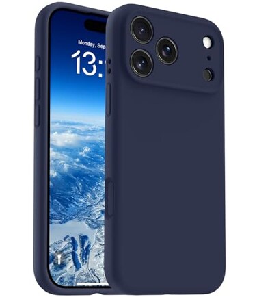 OTOFLY Magnetic for iPhone 17 Pro Max CaseCompatible with MagsafeClassic Liquid Silicone Mobile Phone CaseIntegrated Camera Control ButtonAntiScratch Microfiber Lining Midnight Blue