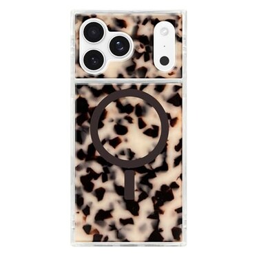 Flaunt Official Square Protective Case Compatible with iPhone 17 Pro Max Compatible with MagSafe Wireless Charging DropTested Shockproof Blonde Tortoise Shell