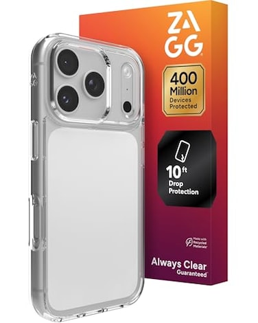 ZAGG Crystal Palace Lite Case for iPhone 17 Pro Clear Drop Protection 10ft3m UltraSlim Lightweight Sleek Minimalistic Phone Case with Transparent Design AntiYellowing Technology
