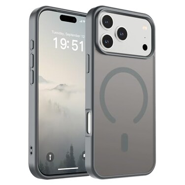 SUPFINE Magnetic for iPhone 17 Pro Max Case Compatible with MagSafeMilitary Grade Drop Protection Translucent Matte Shockproof with AntiFingerprint Phone CoverGray