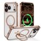 GolbinBox for iPhone 17 Pro Case with 360 Spin Magnetic StandCompatible with Magsafe Military ProtectionBuiltin Ring Holder Camera Control Phone Case for 17 ProRose GoldClear