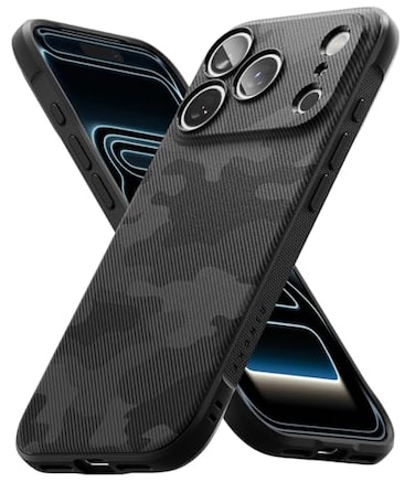 Ringke Onyx for iPhone 17 Pro Max Case Feels Good in The Hand Oil Dirt Resistant Individual Lens Covers for Cameras NonSlip Enhanced Grip Lightweight Cover Camo Black