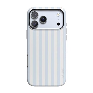 Casely iPhone 17 Pro Case Blue Stripes Sunday Best Bold Protective Design Compatible with MagSafe