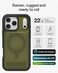 ZAGG Rainier Case with Kickstand for iPhone 17 Pro Max Green Sea Kelp Graphene 22ft 7m Drop Protection Lanyard Attach Points MagSafe Wireless Charging Compatible 2Piece Design Phone Case