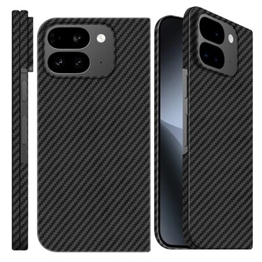 Lenpiti Slim 1500D Aramid Fiber Case Compatible with Google Pixel 10 Pro Fold Thin Carbon Fiber Cover with Wireless Charging Support Matte Black NO Magnet Built in