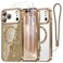 Meifigno Designed for iPhone 17 Pro Max Case 69 Glitter Card Wrist Strap Compatible with MagSafe 2X HD Screen Protectors Surround Raised Lens Protection for 17 ProMax Case Desert Titanium