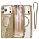 Meifigno Designed for iPhone 17 Pro Max Case 69 Glitter Card Wrist Strap Compatible with MagSafe 2X HD Screen Protectors Surround Raised Lens Protection for 17 ProMax Case Desert Titanium