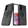 MaiJin Compatible with Samsung Galaxy S21 4G Galaxy S21 5G Case Metal Ring Grip Kickstand Shockproof Hard Bumper Works with Magnetic Car Mount Dual Layer Rugged Cover Black