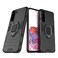 MaiJin Compatible with Samsung Galaxy S21 4G Galaxy S21 5G Case Metal Ring Grip Kickstand Shockproof Hard Bumper Works with Magnetic Car Mount Dual Layer Rugged Cover Black