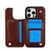 XIMAND for iPhone 16 Pro Max Case with Credit Card HolderRFID BlockingPU Premium Leather Double Magnetic Clasp Kickstand Heavy Duty Protective CoverBrown