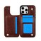 XIMAND for iPhone 16 Pro Max Case with Credit Card HolderRFID BlockingPU Premium Leather Double Magnetic Clasp Kickstand Heavy Duty Protective CoverBrown