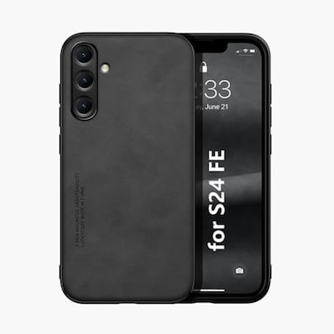Kepuch Silklike Case for Samsung Galaxy S24 FE Cover Bumper Builtin Metal Plate for Samsung Galaxy S24 FE Black