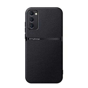 Kepuch Case Compatible for Samsung Galaxy S20 FE Litchi Grain Magnetic Holder Builtin Metal Plate Cover Bumper Black