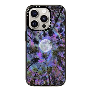 CASETiFY Compact Case for iPhone 15 Pro Lightweight 4 ft 2X Military Grade Drop ProtectionSlim Moon Swirl Clear Black