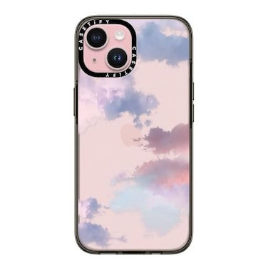 CASETiFY Compact iPhone 15 Case 4 ft 2X Military Grade Drop ProtectionSlimLightweight Clouds Clear Black