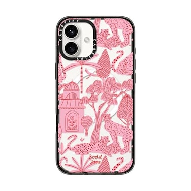 CASETiFY Impact Case for iPhone 16 Plus Slim 82 ft 4X Military Grade Drop ProtectionCompatible with Magsafe Cheetah Paradise Pink Clear Black