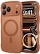 CAPRARO Magnetic for iPhone 17 Pro Case for Women Girls Upgraded Full Camera Protection Compatible with MagSafe Cute Wave Translucent Matte Phone Case for iPhone 17 Pro Dark Orange