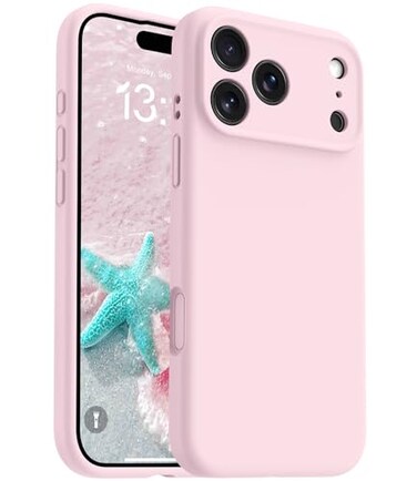 OTOFLY Magnetic for iPhone 17 Pro Max CaseCompatible with MagsafeClassic Liquid Silicone Mobile Phone CaseIntegrated Camera Control ButtonAntiScratch Microfiber Lining Chalk Pink