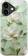 STARVIP for iPhone 17 Case Cute Wireless Charging Compatible DualLayer Hard Shell Silicone Cover Aesthetic Protective Phone Case for Women Vintage Magnolia Flowers