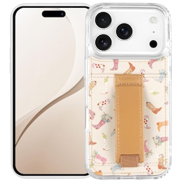 Walli Cases for iPhone 17 Pro Case Aesthetic Wallet Phone Case Card Holder Securely Holds up to 2 Cards Cute Trendy Phone Cover for Women fits iPhone 17 Pro with Kickstand Finger Strap