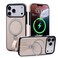 Bullroye for iPhone 17 Pro Max Leather Case with Glitter Sparkly Shiny Stand Fits for MagSafe Beige iPhone 17 Pro Max