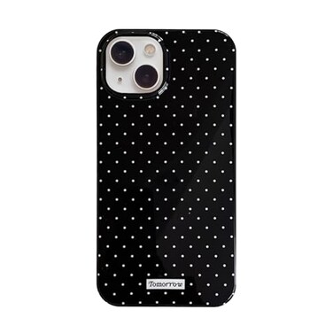 inewateri Compatible with iPhone 15 Case with Cute Fashion Polka Dot Aesthetics Design Simple Cases for Soft TPU Slim Protection CoverBlack
