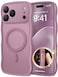 CAPRARO Magnetic for iPhone 17 Pro Case for Women Girls Upgraded Full Camera Protection Compatible with MagSafe Cute Wave Translucent Matte Phone Case for iPhone 17 Pro Black Currant