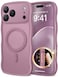 CAPRARO Magnetic for iPhone 17 Pro Case for Women Girls Upgraded Full Camera Protection Compatible with MagSafe Cute Wave Translucent Matte Phone Case for iPhone 17 Pro Black Currant