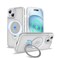 TaeliorTech Upgraded 360 Rotatable Magnetic Ring Stand for iPhone 15 Case 61 Compatible with MagSafe Military Drop Protection Matte Translucent Case for iPhone 15 Phone Case Frosted White