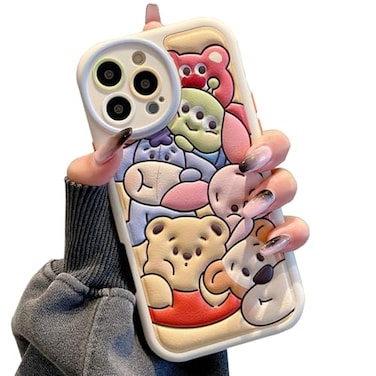 NATEROSO Compatible with iPhone 16 Pro Max Cute Case Kawaii Phone Case TPU Leather Zoo Cartoon case Soft Rubber Shockproof Protective for iPhone 16 Pro Max Case Cover for Women Girls