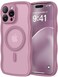 CAPRARO Cute for iPhone 14 Pro Max Case Compatible with MagSafe Curly Wave Edge Full Camera Protection 14 FT Drop Protection Magnetic Phone Case for 14 Pro Max 67 Inch Black Currant