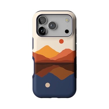 Casely iPhone 17 Pro Case Opposites Attract Day Night Mountains Bold Protective Design Compatible with MagSafe